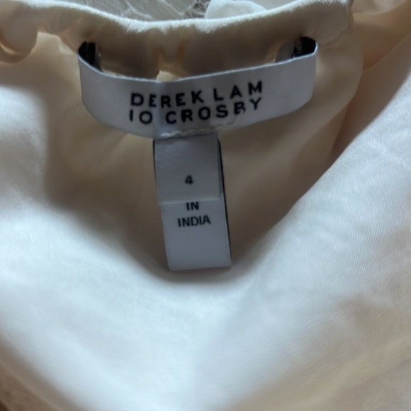 Derek Lam 10 Crosby Ivory Pleated Camisole Blouse with Lace Panels - Picture 9 of 10